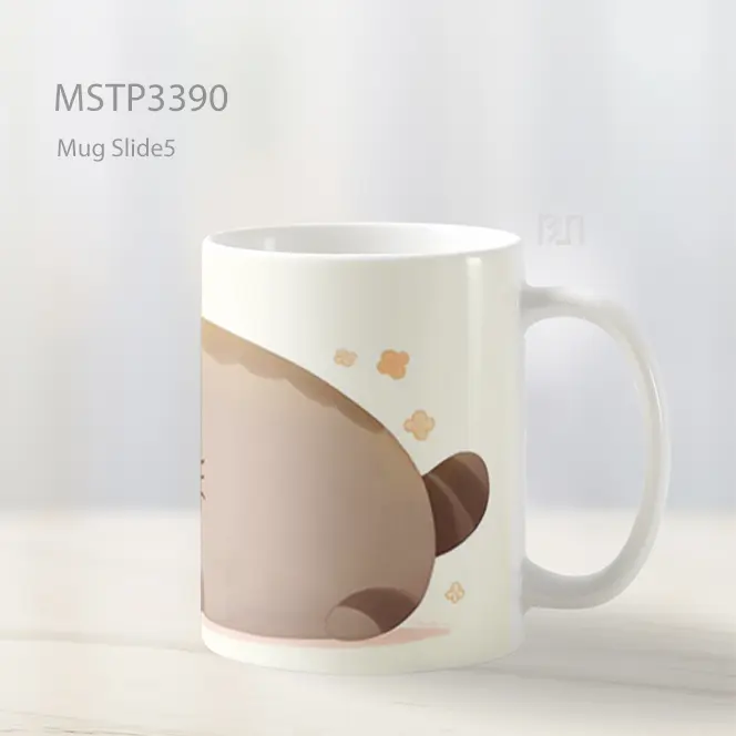 Kucing Tidur Bundar Mug MSTP3390 - All-side / Desain