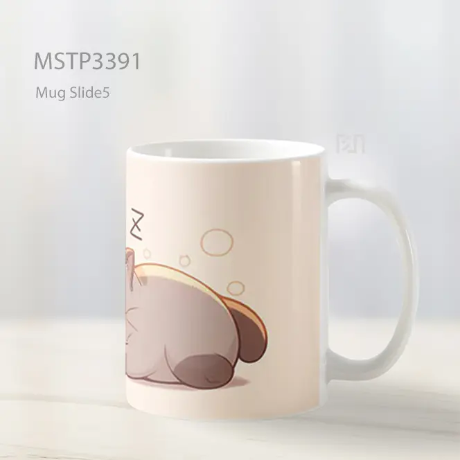 Kucing Tidur Nyenyak Mug MSTP3391 - All-side / Desain