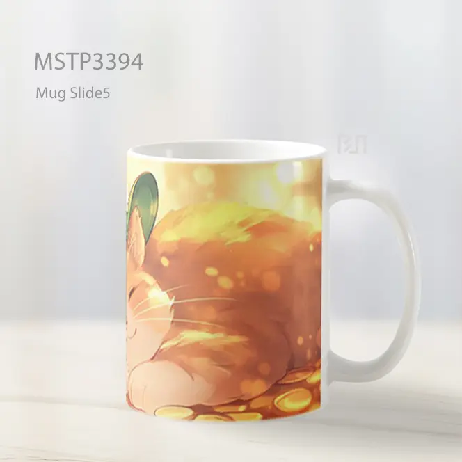 Kucing Topi Hijau Mug MSTP3394 - All-side / Desain