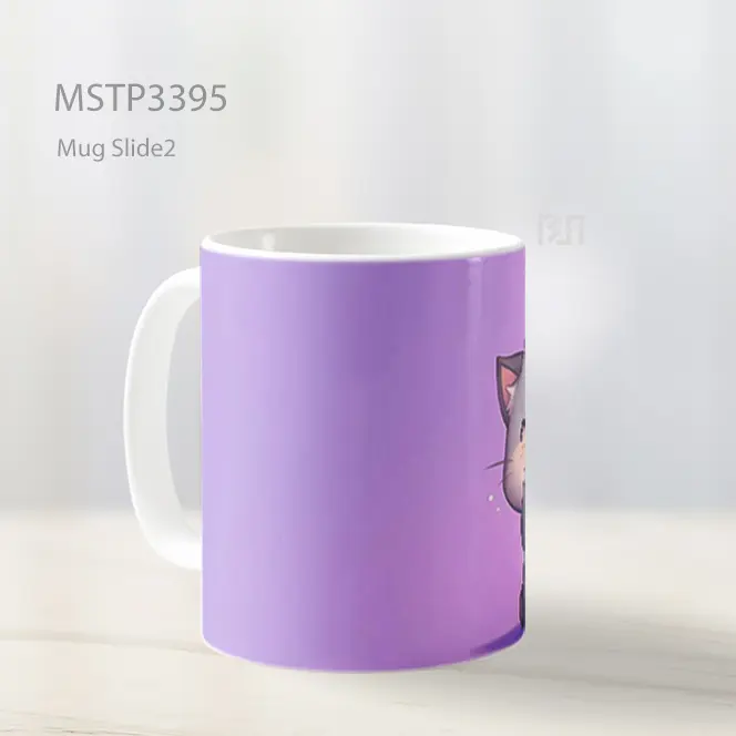 Kucing Ungu Imut Mug MSTP3395 - All-side / Desain