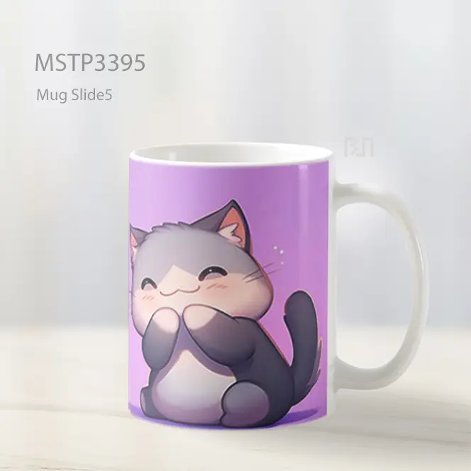 Kucing Ungu Imut Mug MSTP3395 - All-side / Desain