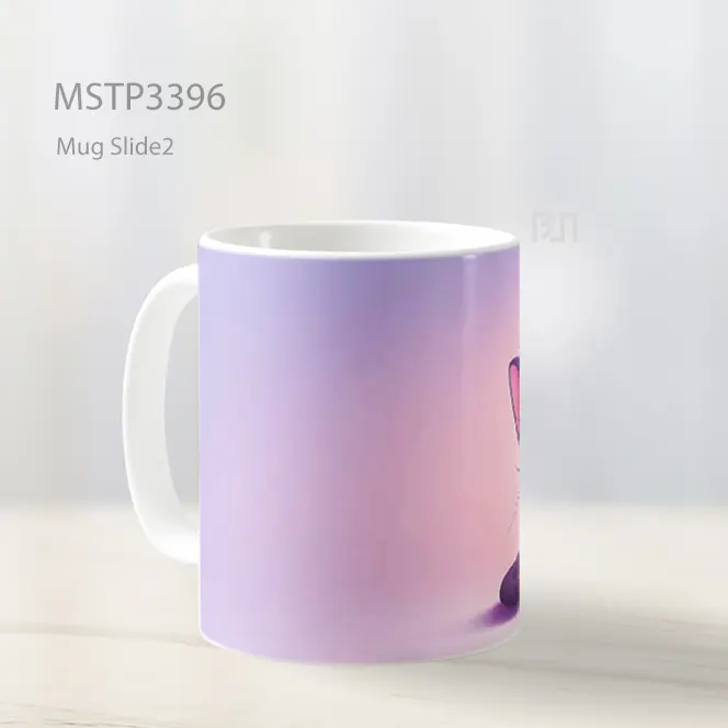 Kucing Ungu Lucu Mug MSTP3396 - All-side / Desain