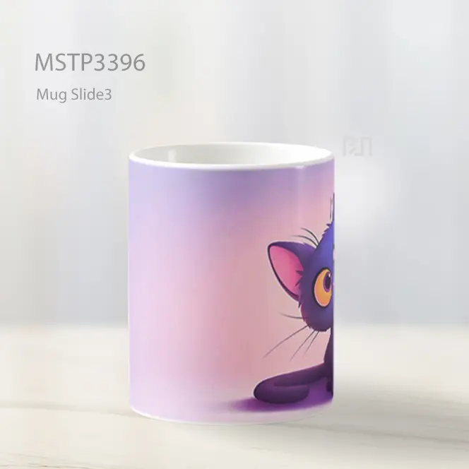 Kucing Ungu Lucu Mug MSTP3396 - All-side / Desain