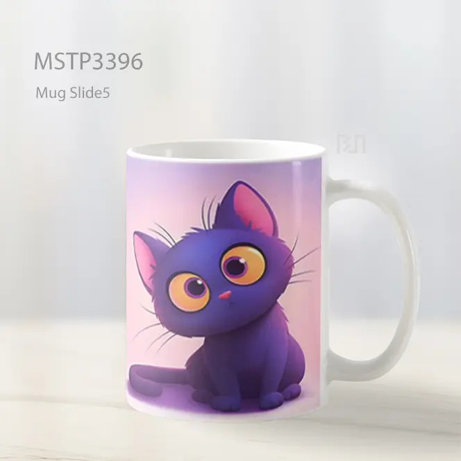 Kucing Ungu Lucu Mug MSTP3396 - All-side / Desain