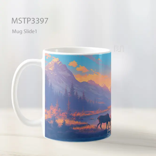 Kuda Di Pegunungan Mug MSTP3397 - All-side / Desain