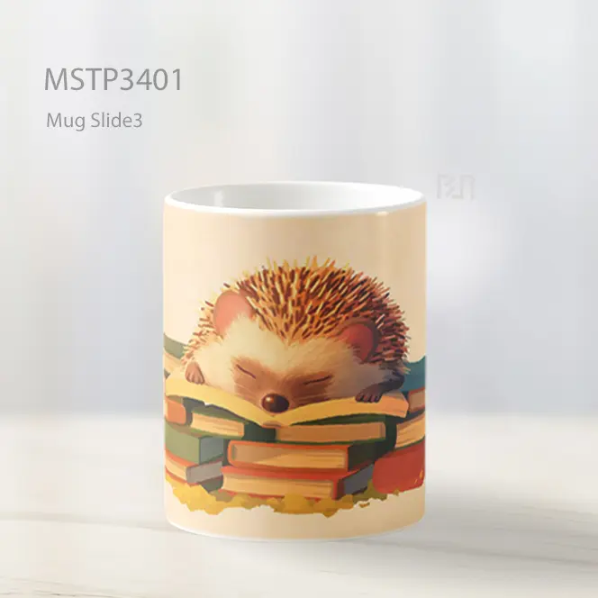Landak Di Atas Buku Mug MSTP3401 - All-side / Desain