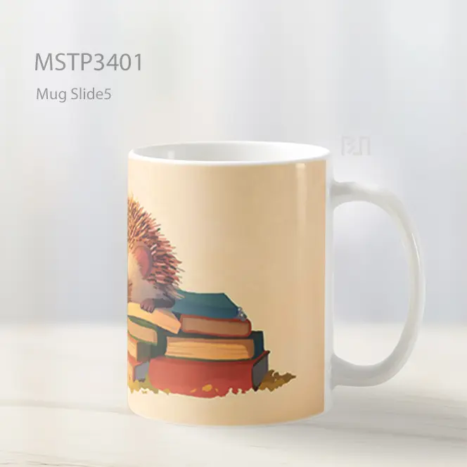 Landak Di Atas Buku Mug MSTP3401 - All-side / Desain