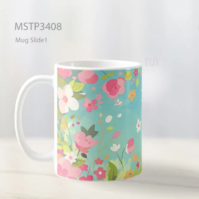 Latar Bunga Warna Warni Mug MSTP3408 - All-side / Desain