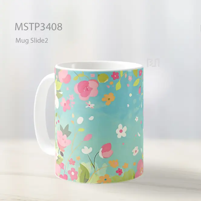 Latar Bunga Warna Warni Mug MSTP3408 - All-side / Desain