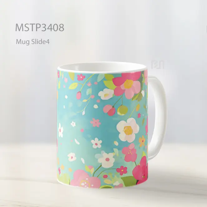 Latar Bunga Warna Warni Mug MSTP3408