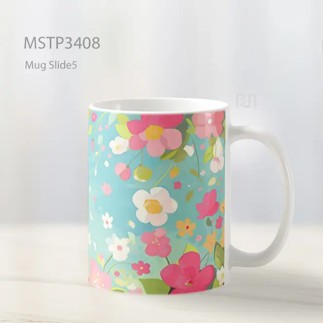 Latar Bunga Warna Warni Mug MSTP3408 - All-side / Desain