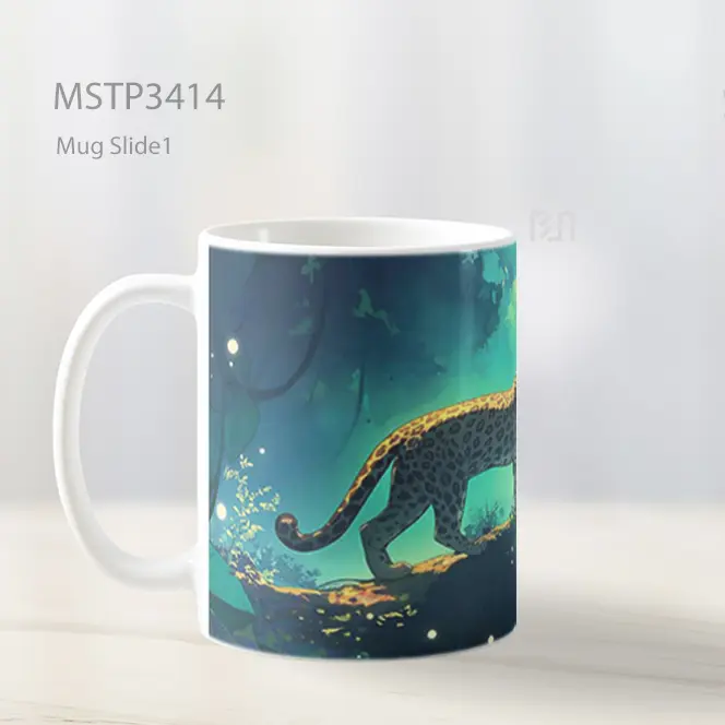 Macan Tutul Di Hutan Bercahaya Mug MSTP3414 - All-side / Desain