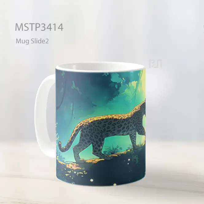 Macan Tutul Di Hutan Bercahaya Mug MSTP3414 - All-side / Desain