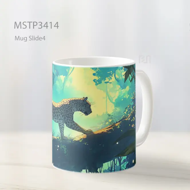 Macan Tutul Di Hutan Bercahaya Mug MSTP3414