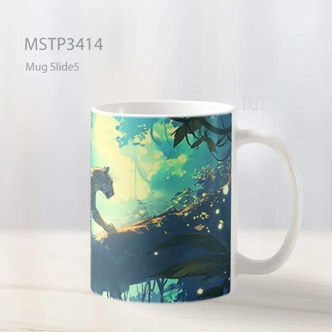 Macan Tutul Di Hutan Bercahaya Mug MSTP3414 - All-side / Desain