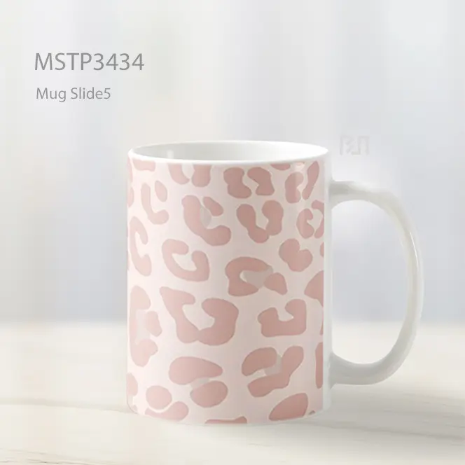 Motif Macan Tutul Pink Mug MSTP3434 - All-side / Desain