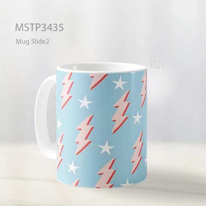 Motif Petir Biru Merah Mug MSTP3435 - All-side / Desain