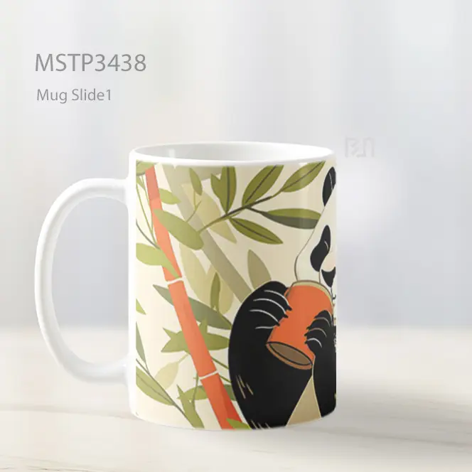 Panda Dengan Bambu Mug MSTP3438 - All-side / Desain