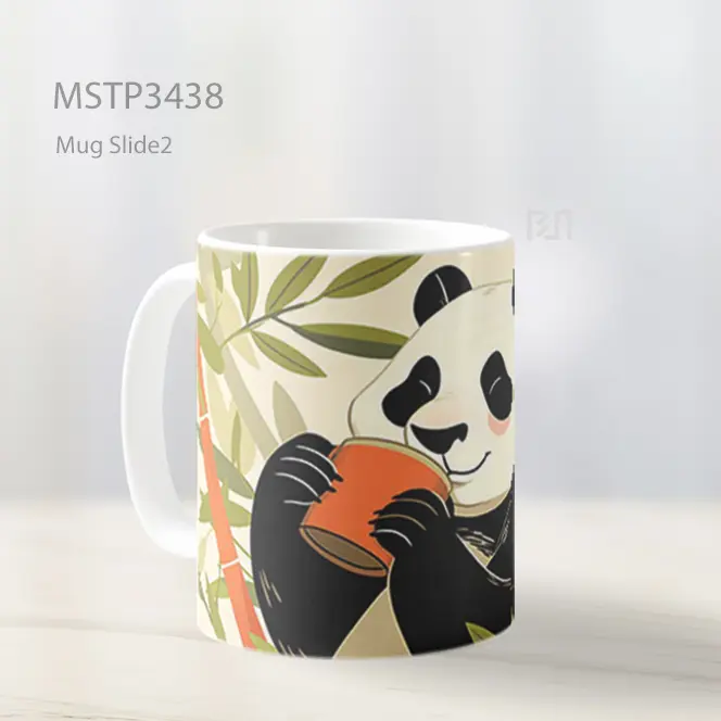 Panda Dengan Bambu Mug MSTP3438 - All-side / Desain