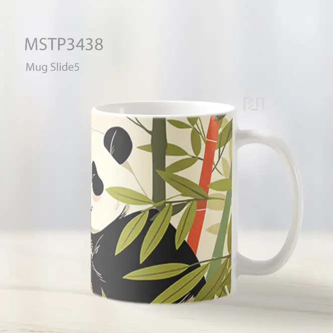 Panda Dengan Bambu Mug MSTP3438 - All-side / Desain