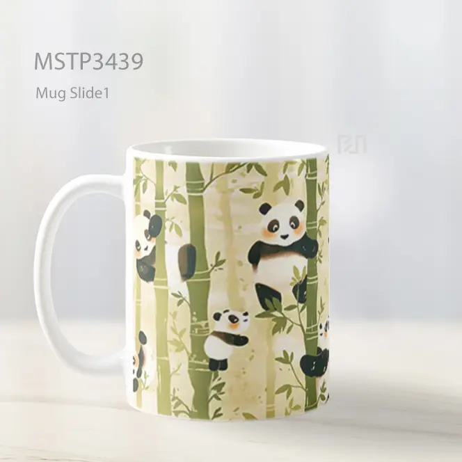 Panda Di Hutan Bambu Mug MSTP3439 - All-side / Desain