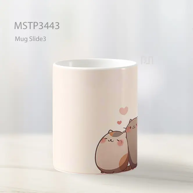 Pasangan Kucing Romantis Mug MSTP3443 - All-side / Desain