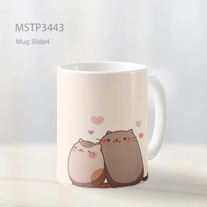 Pasangan Kucing Romantis Mug MSTP3443