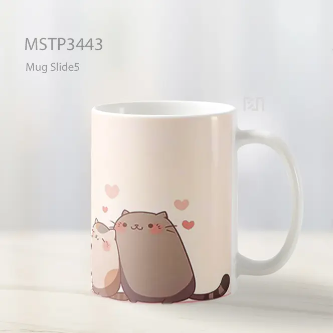 Pasangan Kucing Romantis Mug MSTP3443 - All-side / Desain