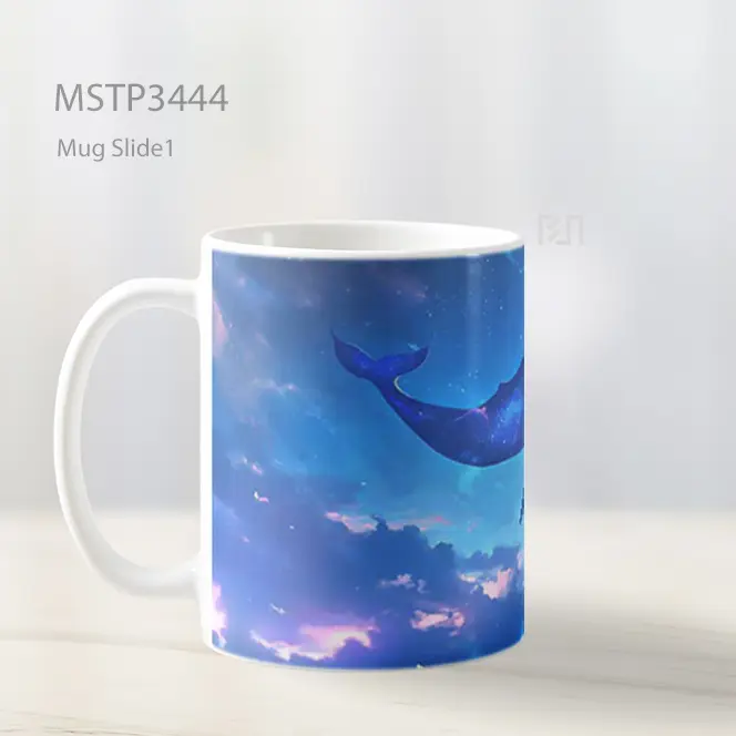 Paus Biru Menari Di Laut Ajaib Mug MSTP3444 - All-side / Desain