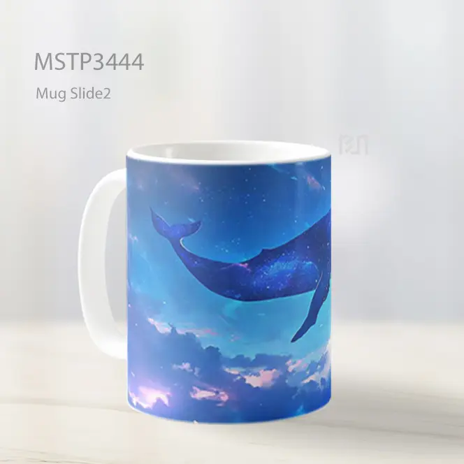 Paus Biru Menari Di Laut Ajaib Mug MSTP3444 - All-side / Desain