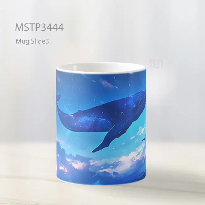 Paus Biru Menari Di Laut Ajaib Mug MSTP3444 - All-side / Desain