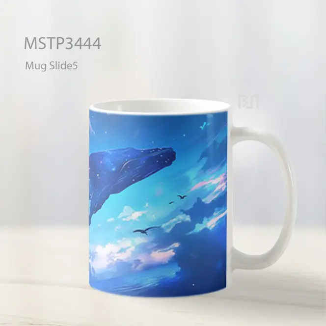 Paus Biru Menari Di Laut Ajaib Mug MSTP3444 - All-side / Desain