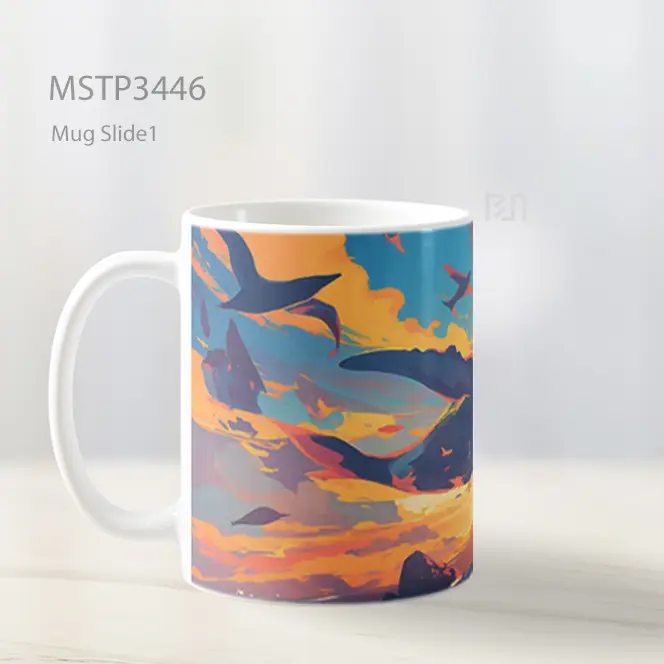 Paus Di Langit Senja Mug MSTP3446 - All-side / Desain