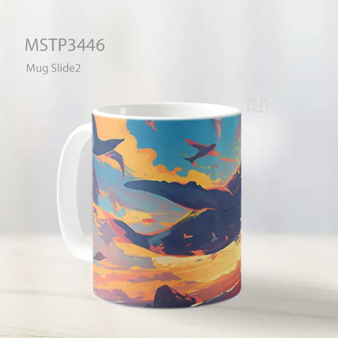 Paus Di Langit Senja Mug MSTP3446 - All-side / Desain