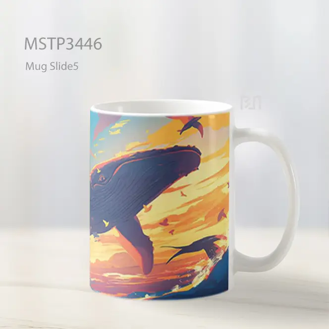 Paus Di Langit Senja Mug MSTP3446 - All-side / Desain
