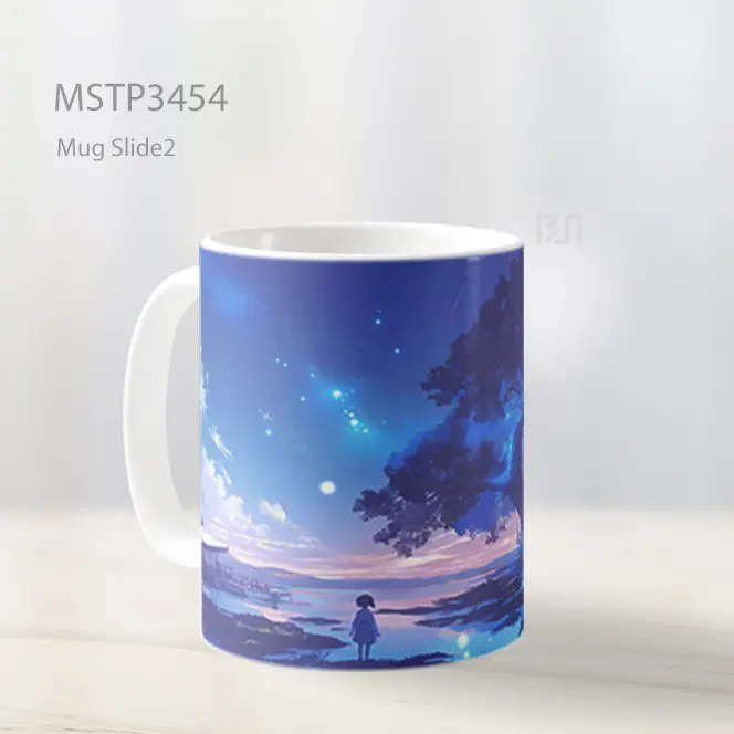 Pohon Biru Mug MSTP3454 - All-side / Desain