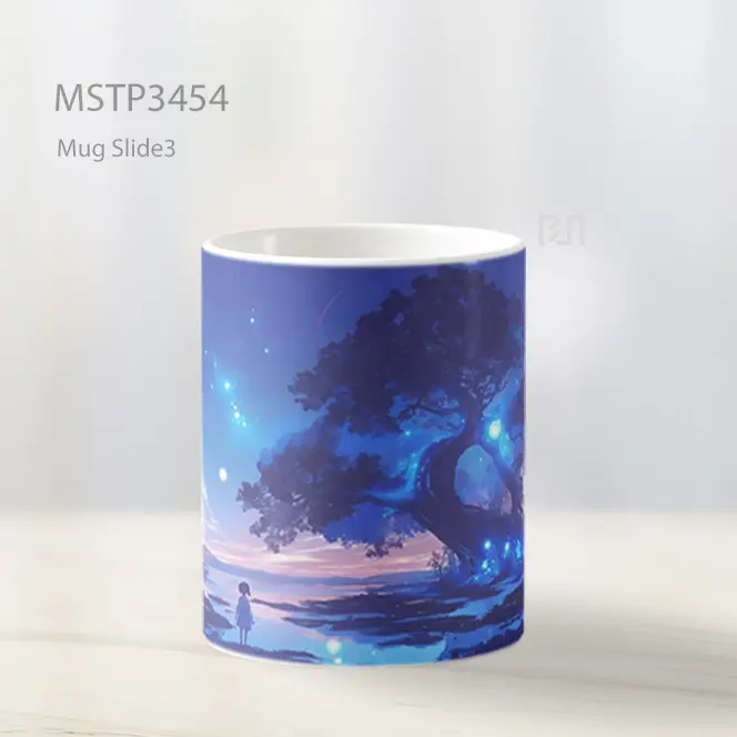 Pohon Biru Mug MSTP3454 - All-side / Desain
