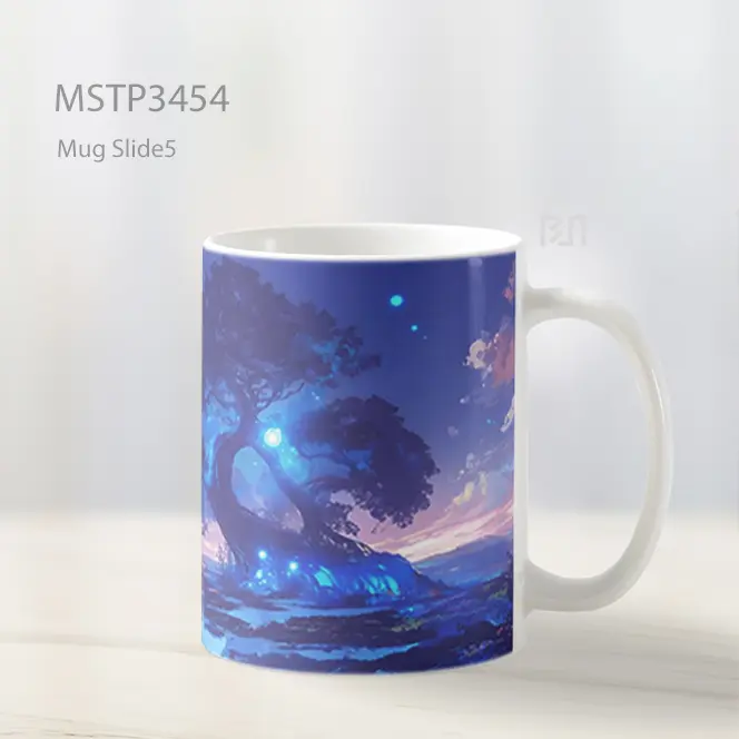 Pohon Biru Mug MSTP3454 - All-side / Desain