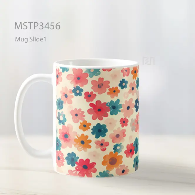 Pola Bunga Pastel Mug MSTP3456 - All-side / Desain