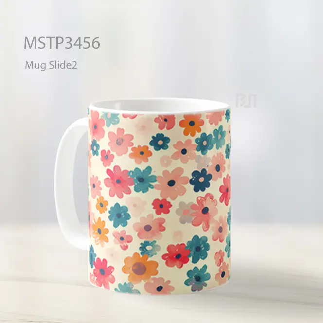 Pola Bunga Pastel Mug MSTP3456 - All-side / Desain