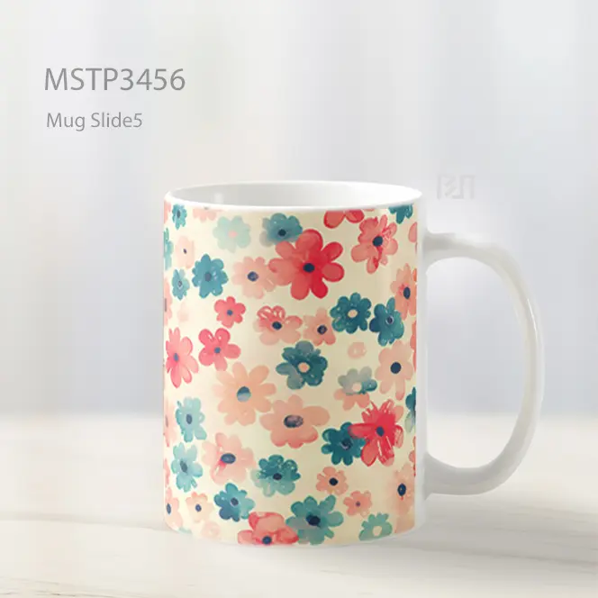 Pola Bunga Pastel Mug MSTP3456 - All-side / Desain