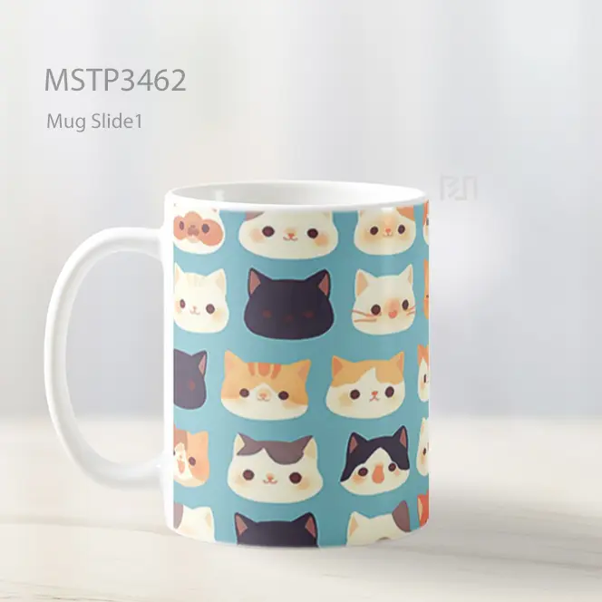 Pola Kucing Warna Mug MSTP3462 - All-side / Desain