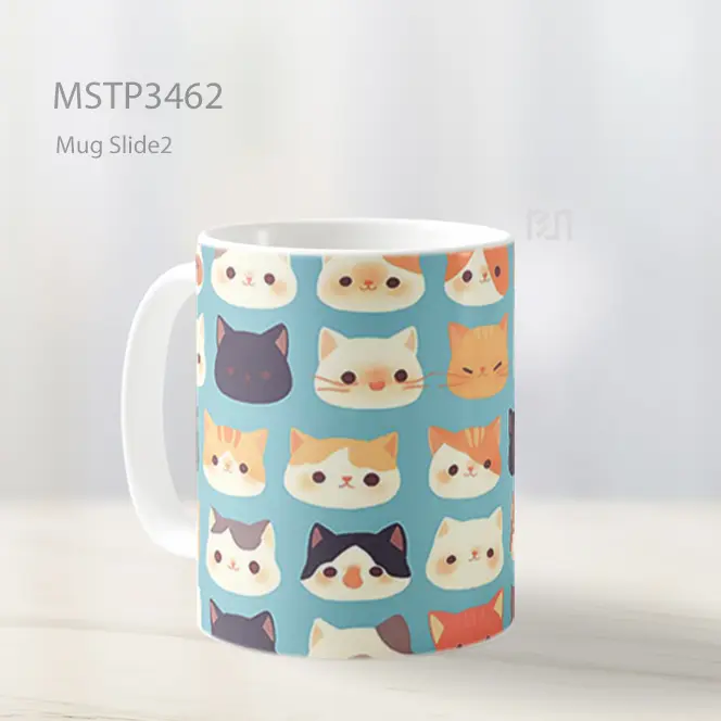 Pola Kucing Warna Mug MSTP3462 - All-side / Desain