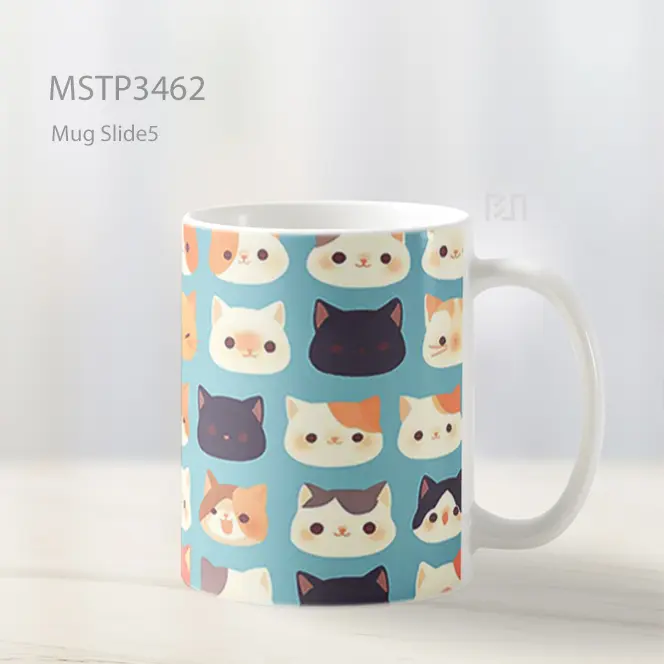 Pola Kucing Warna Mug MSTP3462 - All-side / Desain