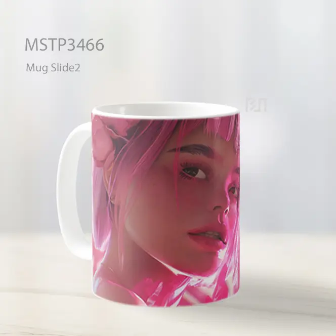 Potret Gadis Pink Mug MSTP3466 - All-side / Desain