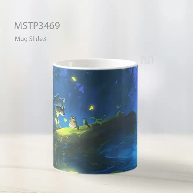 Raccoon Dengan Lentera Mug MSTP3469 - All-side / Desain