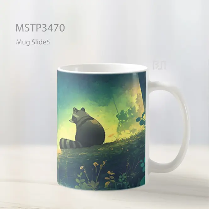 Raccoon Hening Mug MSTP3470 - All-side / Desain
