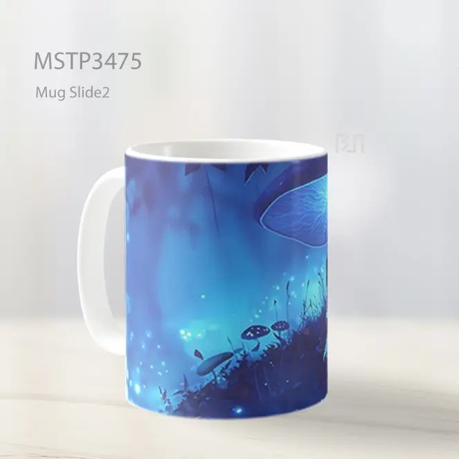 Rubah Tidur Di Cahaya Biru Mug MSTP3475 - All-side / Desain