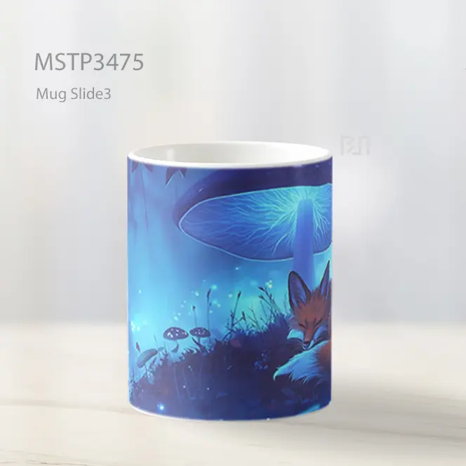 Rubah Tidur Di Cahaya Biru Mug MSTP3475 - All-side / Desain