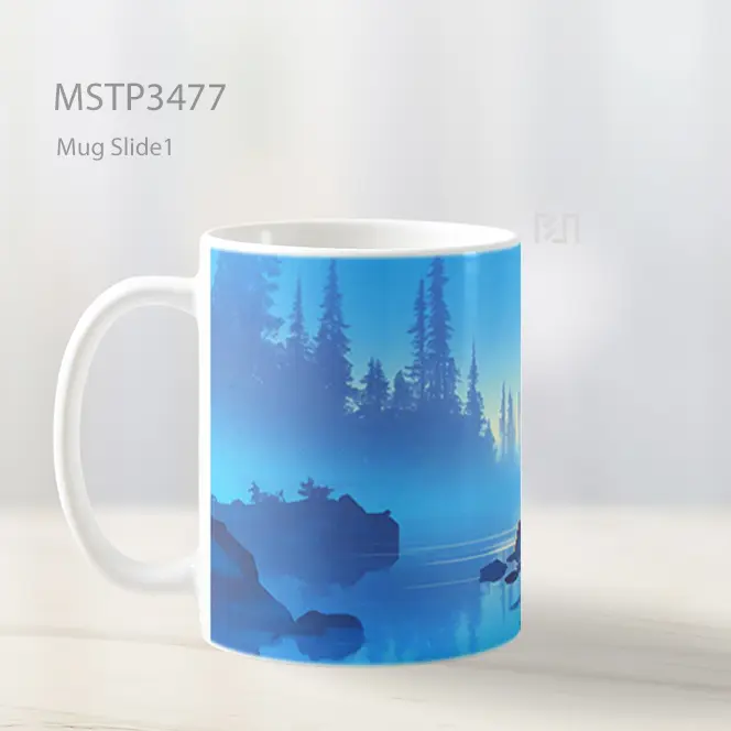 Rusa Di Danau Biru Mug MSTP3477 - All-side / Desain